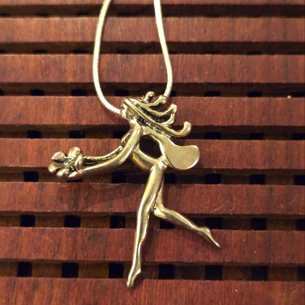 Sterling Silver Ballet Dancer Pendant Necklace
